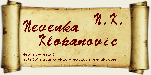Nevenka Klopanović vizit kartica